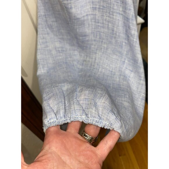 Flax By Jeanne Engelhart Blue Sleeveless Linen Tunic Dress W/ Pockets Womens M - Picture 6 of 7